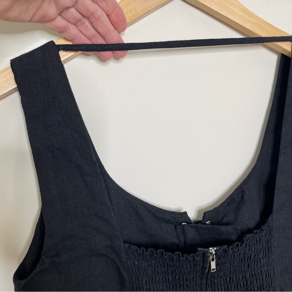 Reformation Lace-Up Corset Linen A-Line Minidress fitted sleeveless vacation - Picture 3 of 12